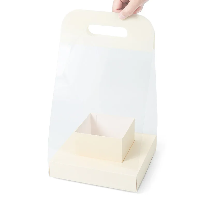 Portable Bouquet Packaging Flower Box Rose Valentine Gift Paper Rectangular Clear Florist Display Boxes