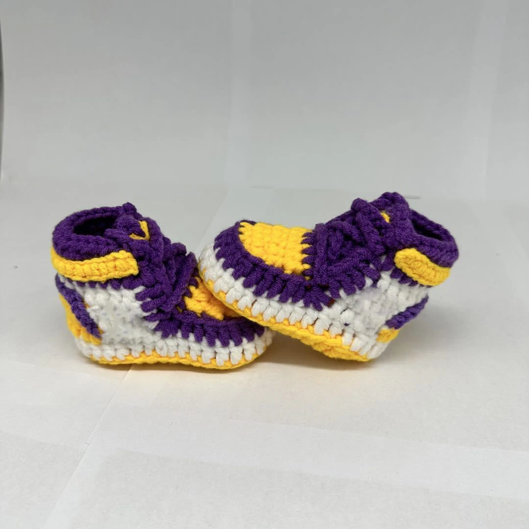 Newborn Baby Girls Boys Casual Shoes Handmade Crochet Sneaker Booties Crochet Baby Socks 0-3 Months