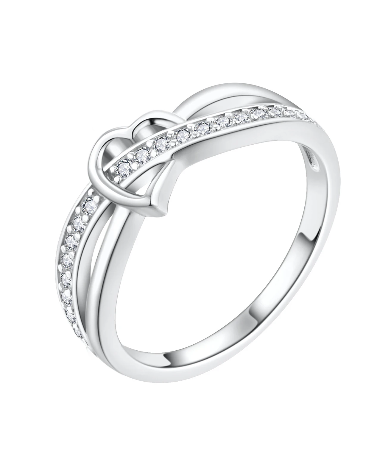 2023 NEW jewelry 925 Sterling Silver Plated Gold Heart Ring for Women GIft