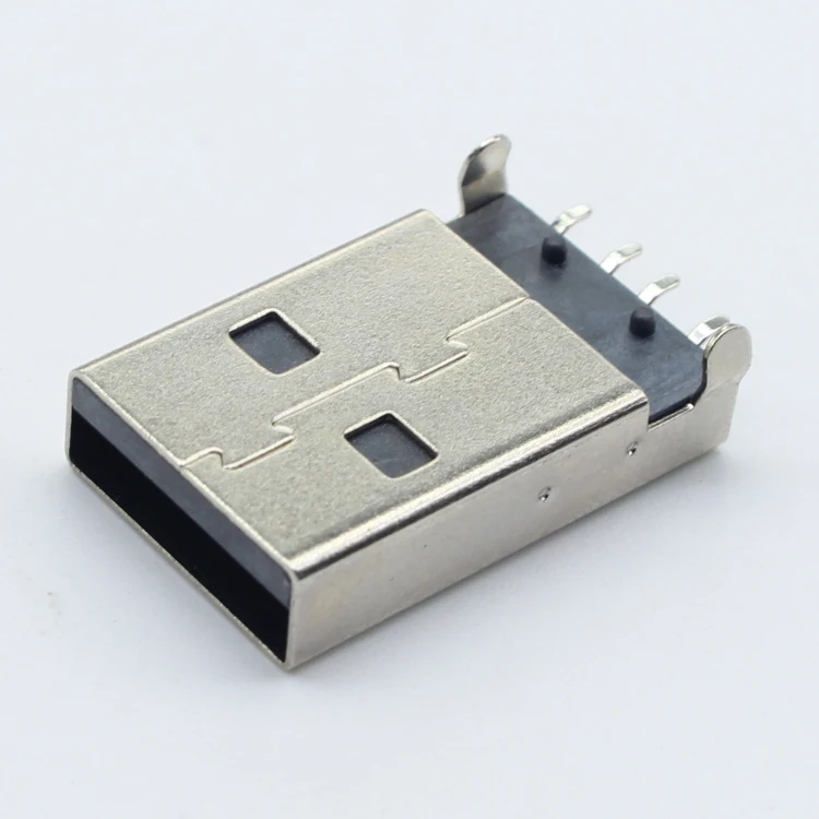 Usb2.0 Type A Welding Solder Plug Straight Sink Plate 4.9Mm 4 Core Cable 180Degree PCB Mount SMT Male Usb 2.0 Connector Smd