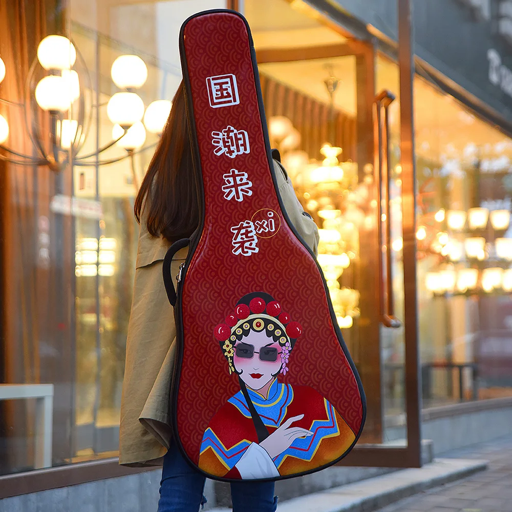 Wholesale Velvet thickened Acoustic customized Waterproof oxford double custom electric guitar gig bag