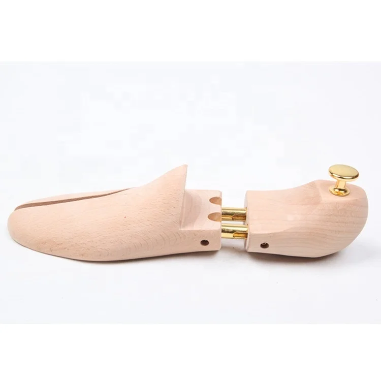 LM036 Twin Tube Adjustable Natural Color Beech Wood Shoe Trees Mens
