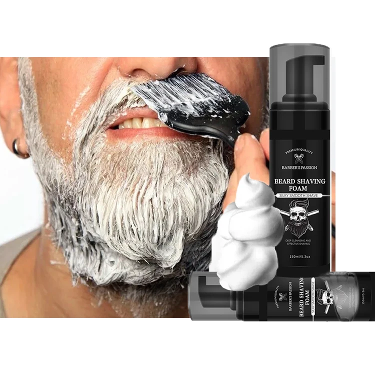New arrival private label vegan moisturize soften mens beard shaving foam with your logo