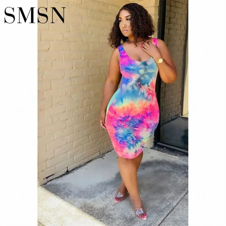 Summer women wholesale clothing sleeveless bodycon Fashion Women Casual Plus Size Dress For Women