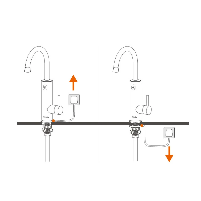 СВЕТОДИОДНЫЙ Цифровой кухонный смеситель Briwellna, Электрический водостойкий кран с мгновенным нагревом и горячей водой, 220 В, 3200 Вт