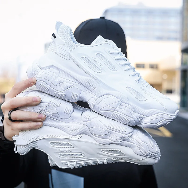 Spring 2024 new platform elevating daddy shoes Korean version of the trend sports casual small white shoes