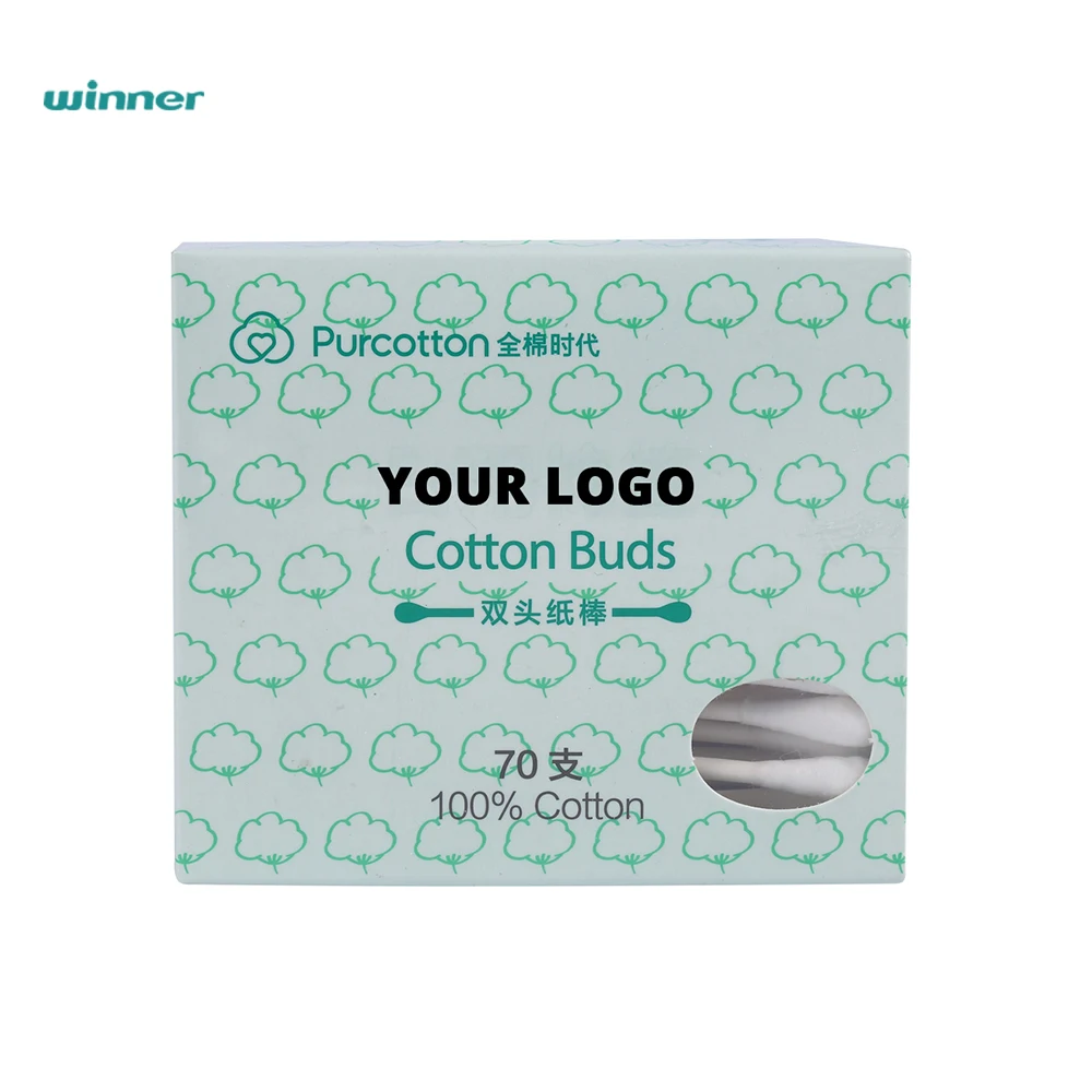 Purcotton OEM Factory Direct Selling Customized LOGO Bamboo Ear Buds Cleaning Clean Swab