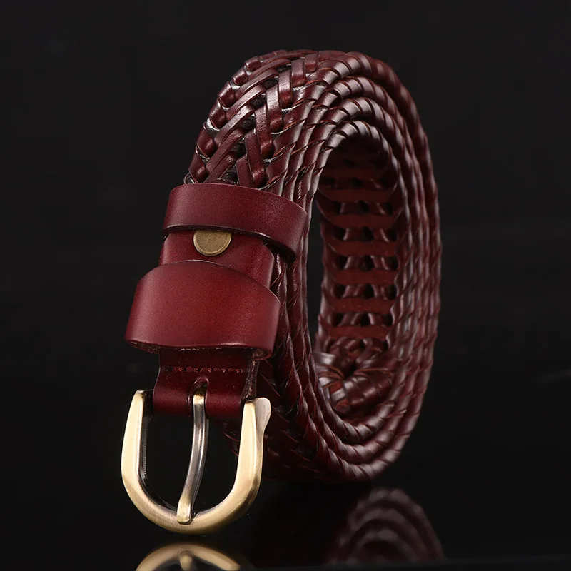 Factory Wholesale Pure Cowhide Leather Belt Leisure Cowhide Leather Belt Head Layer Cowhide Single Layer Handmade Belt For Men
