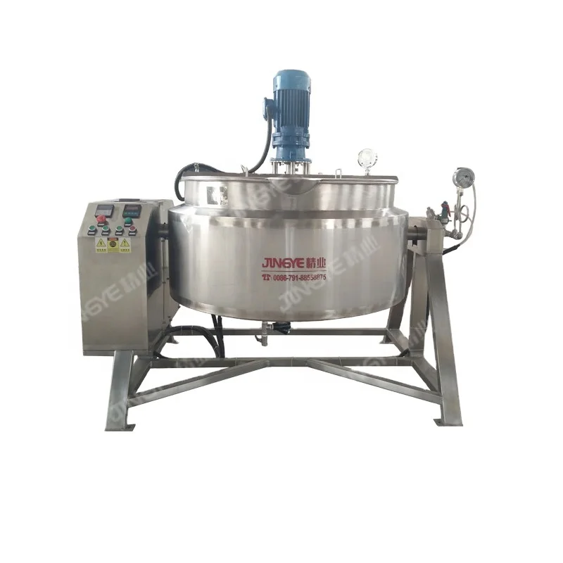 Auto Tilt Steam Jacket Kettle Large LPG Cooking Equipment Jam Cooking Machine Sauce Making Machine