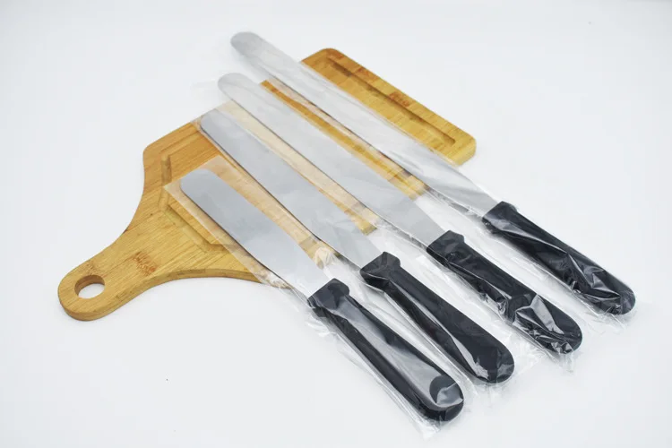 Заводская оптовая продажа набор угловых шпателей для украшения тортов Смещенные матовые шпатели из нержавеющей стали