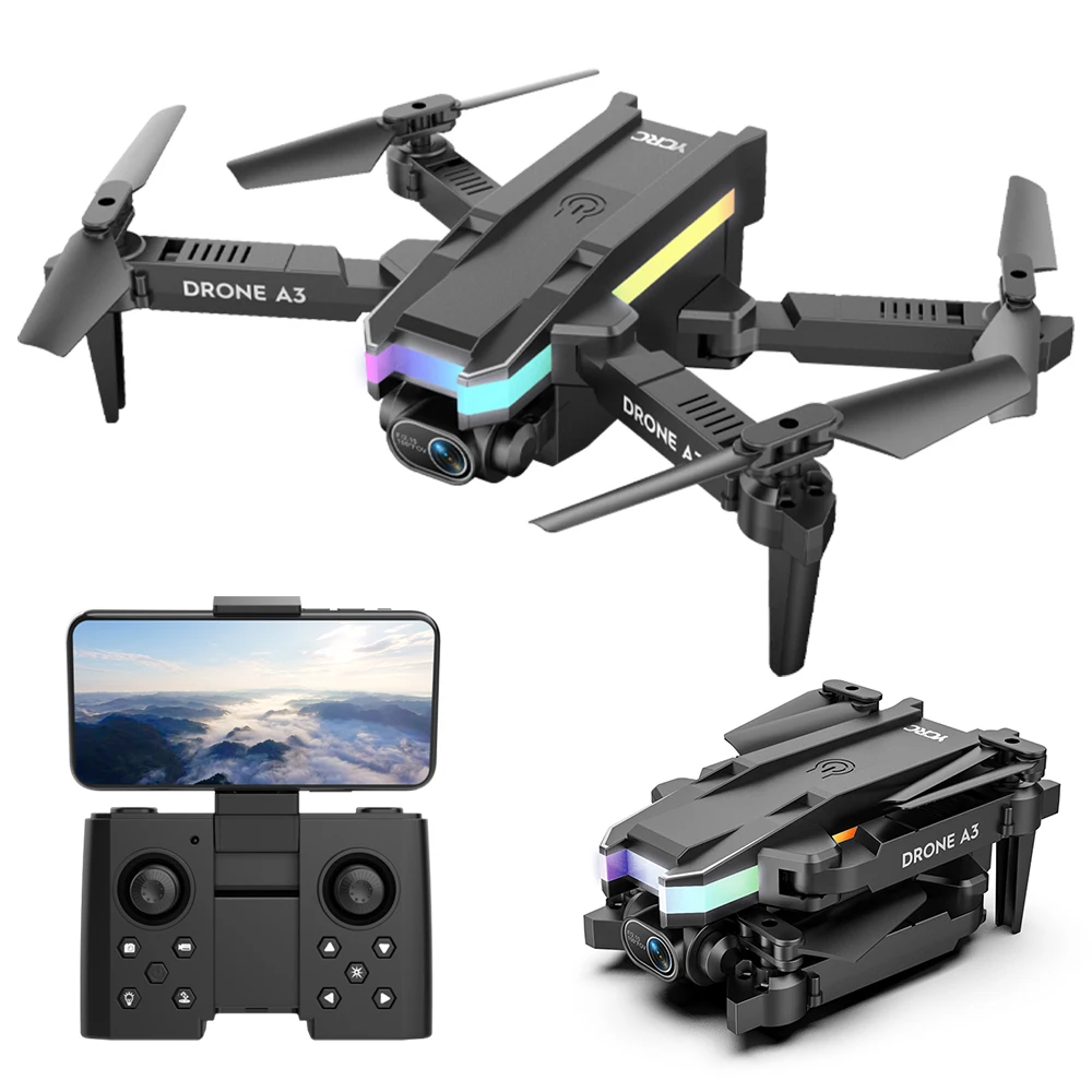 A3 Mini drones professional long distan with 4K HD Dual Camera Foldable RC Helicopter long range  FPV Wifi Quadcopter