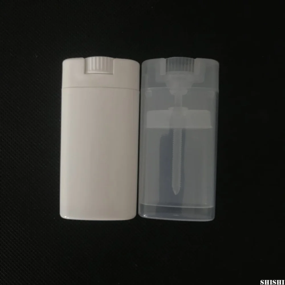 oval deodorant lip lipstick balm tubes containers plastic 15ml transparent (15ml, white) cosmetic tube make up containers