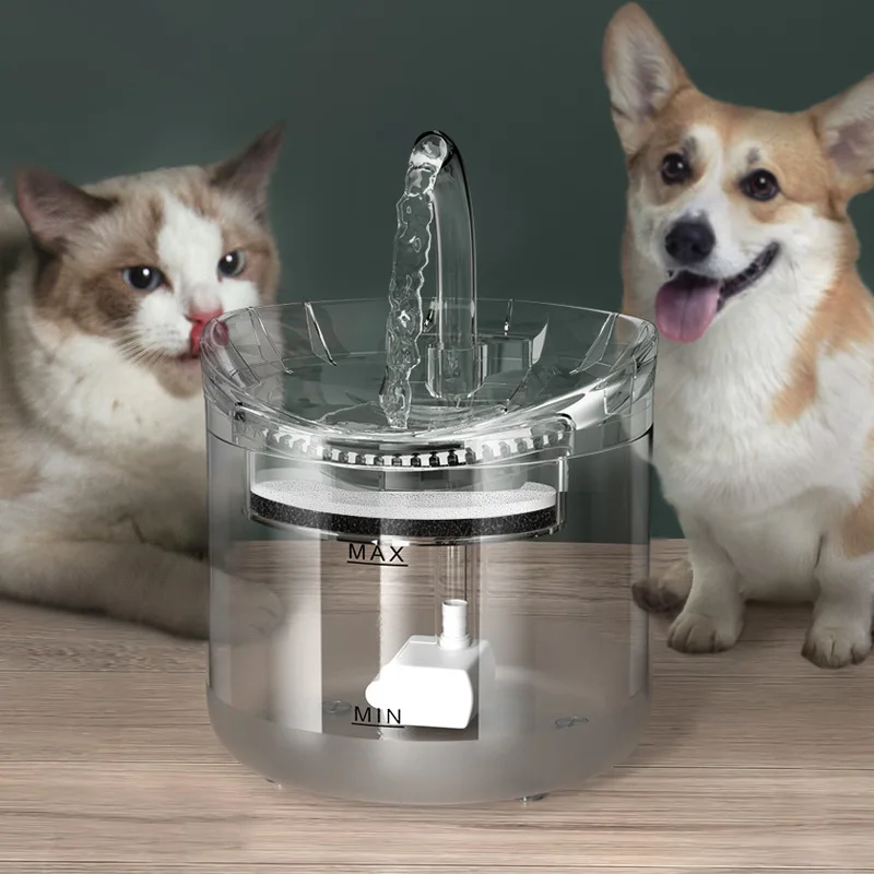 Safety Transparent Circulation Pet Water Fountain Automatic Cat water dispenser