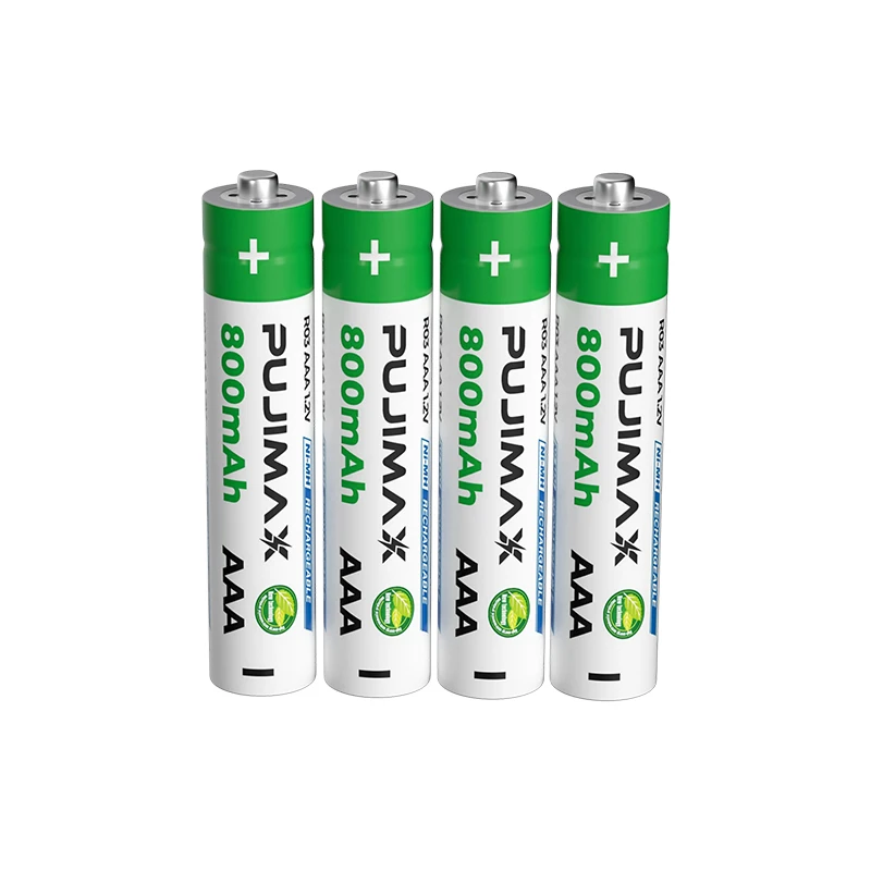 PUJIMAX 4PCS Environmental Durable AAA Rechargeable Battery 1.2V 800mAh NiMH Rechargeable Batteries For Flashlight Hair Trimmer