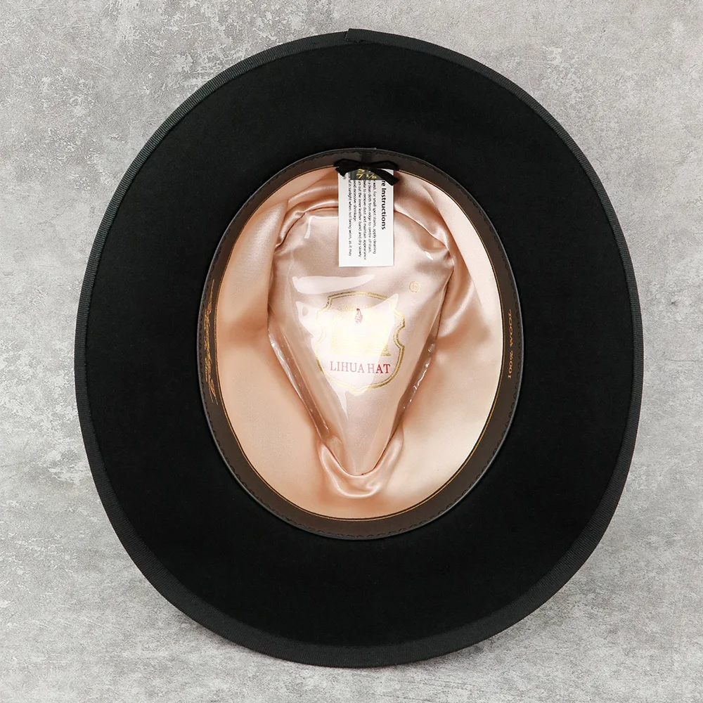 2021 Manufacturer Custom Logo Felt Fedora Women Black Fedora Hats