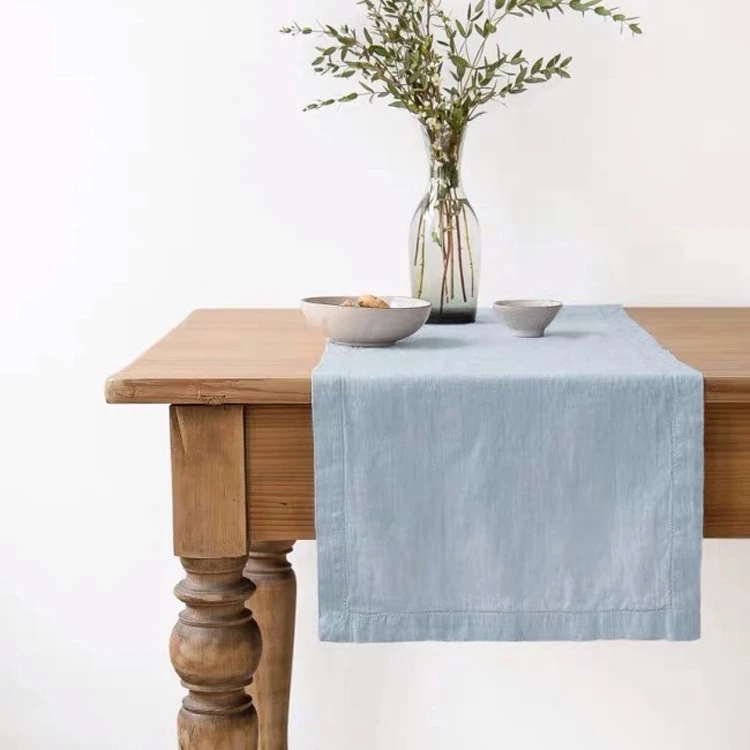 
Embroidery Linen Brand Logo Cafe Coffee Store Restaurant Table cloth Table Runner Art Decor 