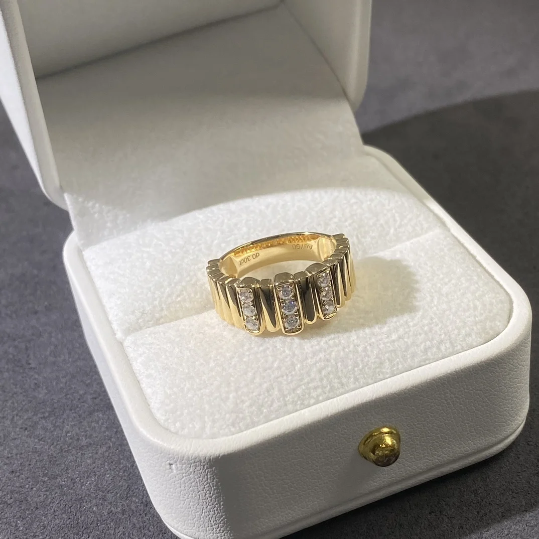 100% Pass Diamond Tester Round Moissanite 18K Solid Yellow Gold Eternity Band Rings For Men