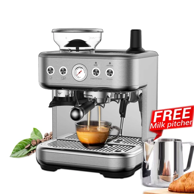 atomic commercial  espresso machine with frother Stainless steel 2.3L Water Tank with coffee  machine bean to cup shop use