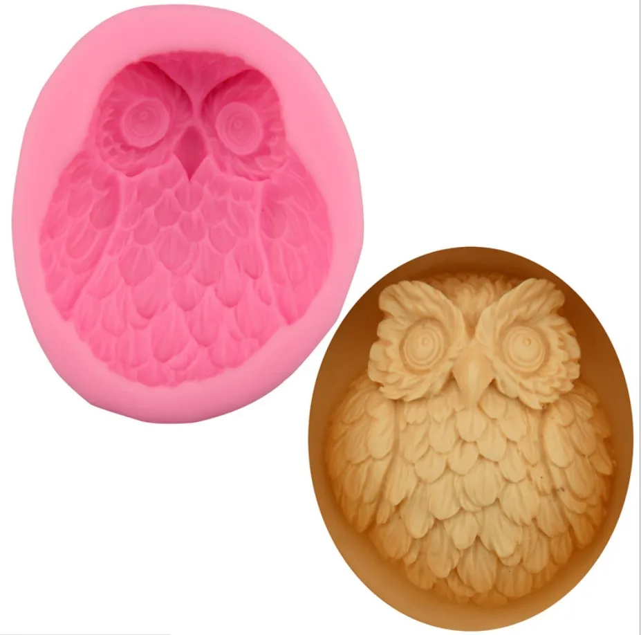 Big owl fondant silicone mold liquid silicone mold soap mold 3D fondant cake chocolate
