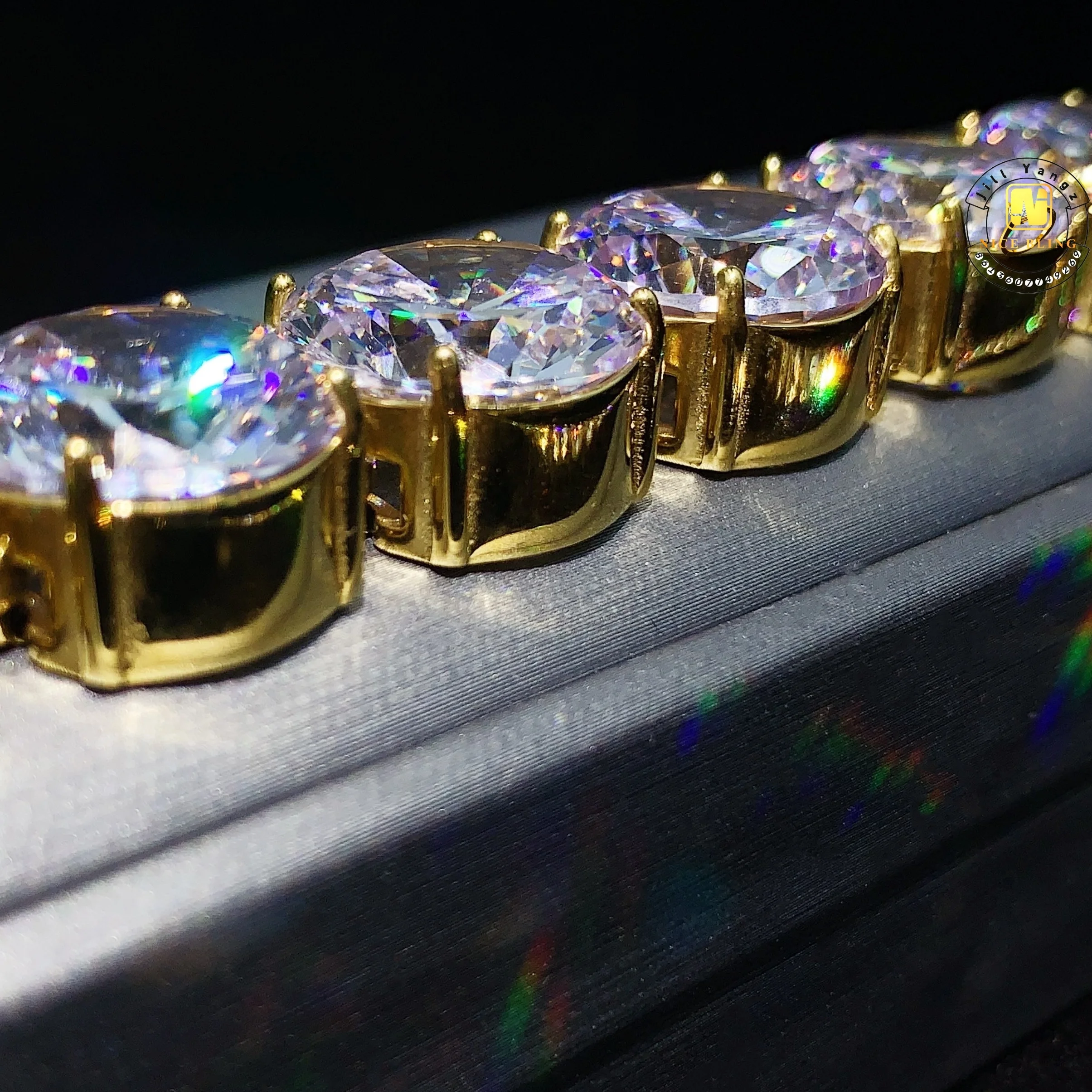 HUGE SIZE Super Big Stone Tennis Chain 15mm Quality Cubic Zirconia Surgical Steel Jewelry Hip Hop Necklace Manufacturer