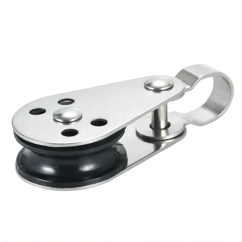 25mm Stainless Steel Pulley Single Wheel Load Bearing Swivel Lifting Rope Pulley for Blocks Rope Runner Kayak Boat Accessories