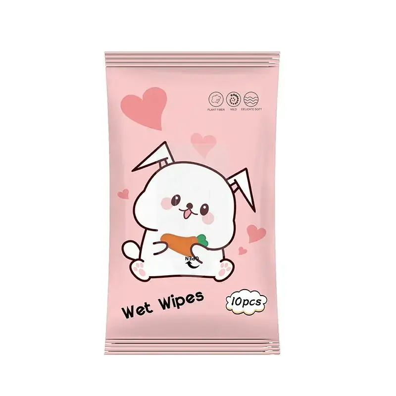 Custom Baby Wipe 10pcs Disposable Face Hand baby Soft Cotton Cleansing Organic Wipes