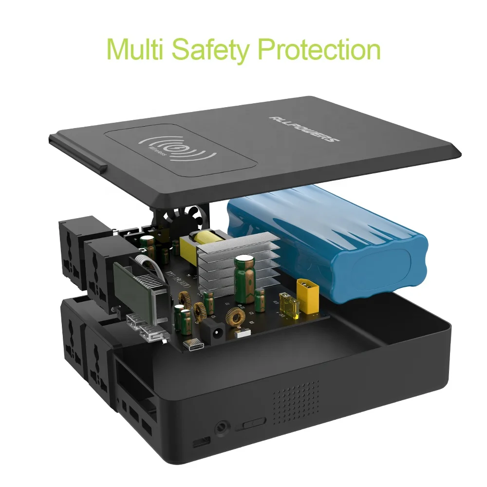 110V 220V 240V Portable Battery Pack Powers Station for Camping Solar Electric Generator