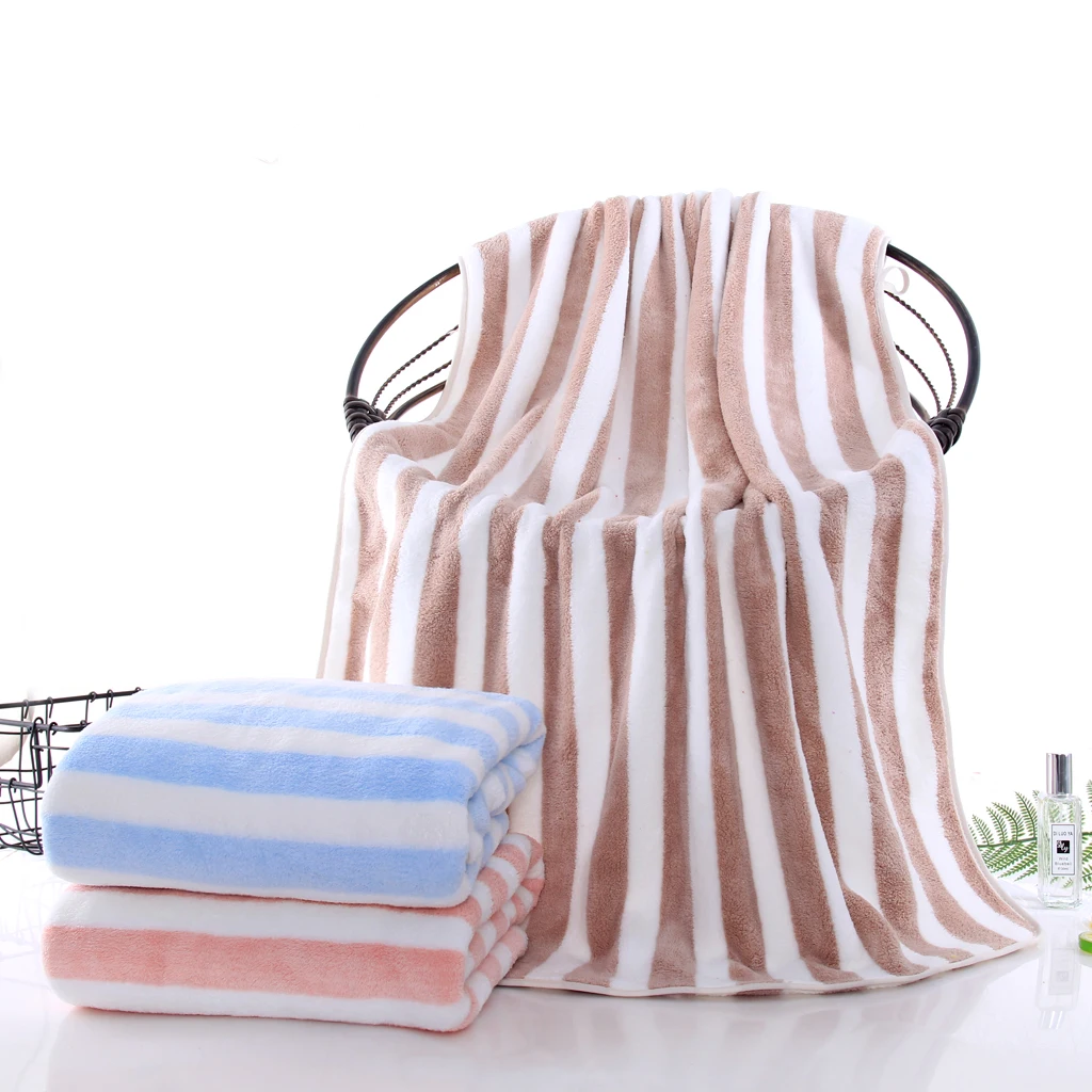 microfibre stripe towel quick dry velour sandfree beach towel