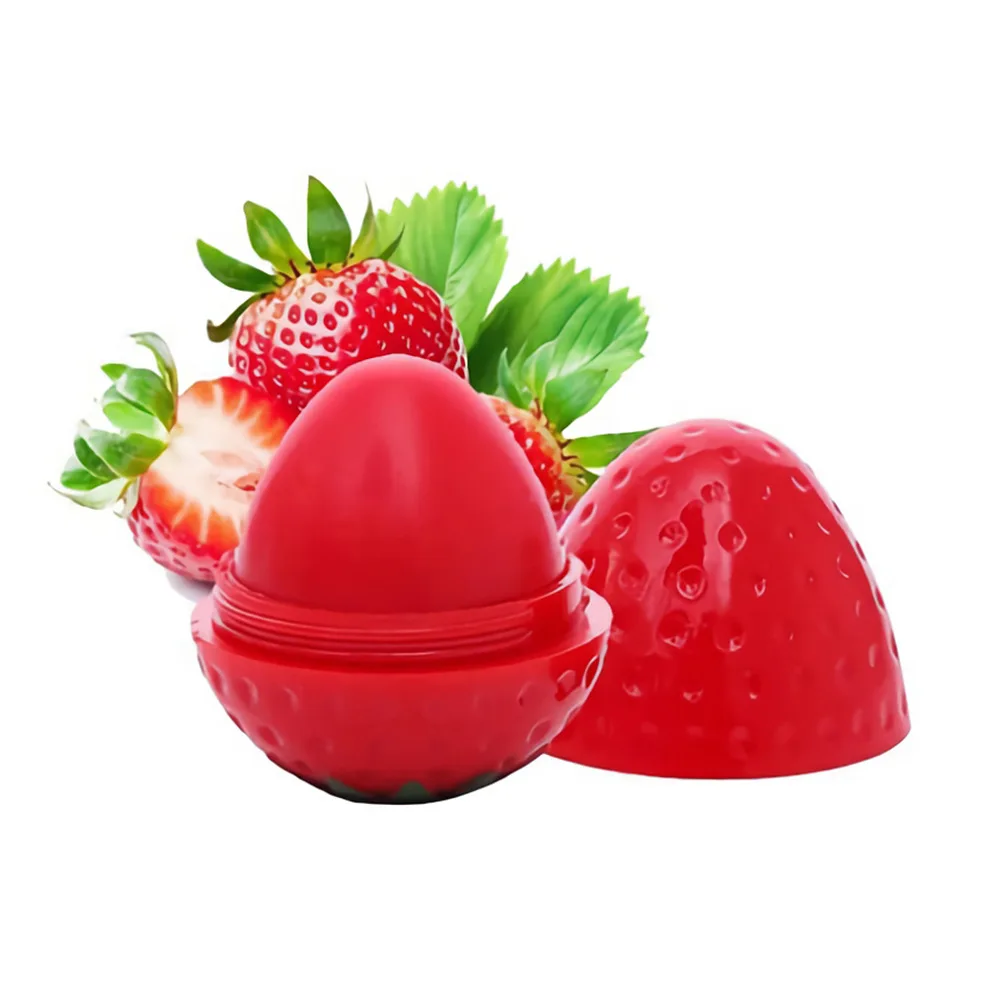 Hot selling moisturizing strawberry lip balm Fruit lip gloss makeup