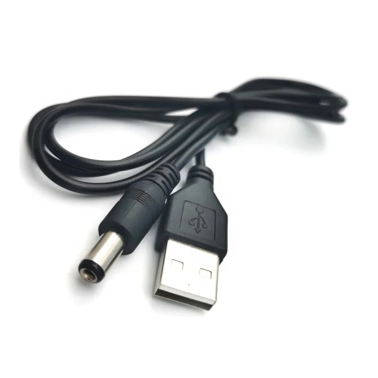 Пользовательская длина DC5521 5,5 мм * 2,1 мм разъем к USB зарядному кабелю питания
