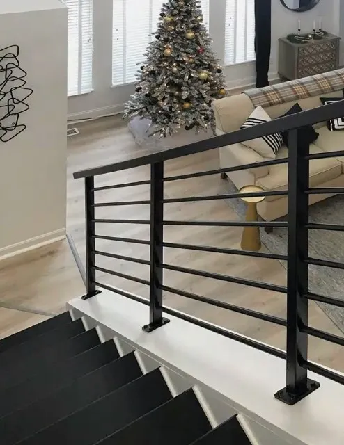 Modern design wrought iron top steel luxury interior railings