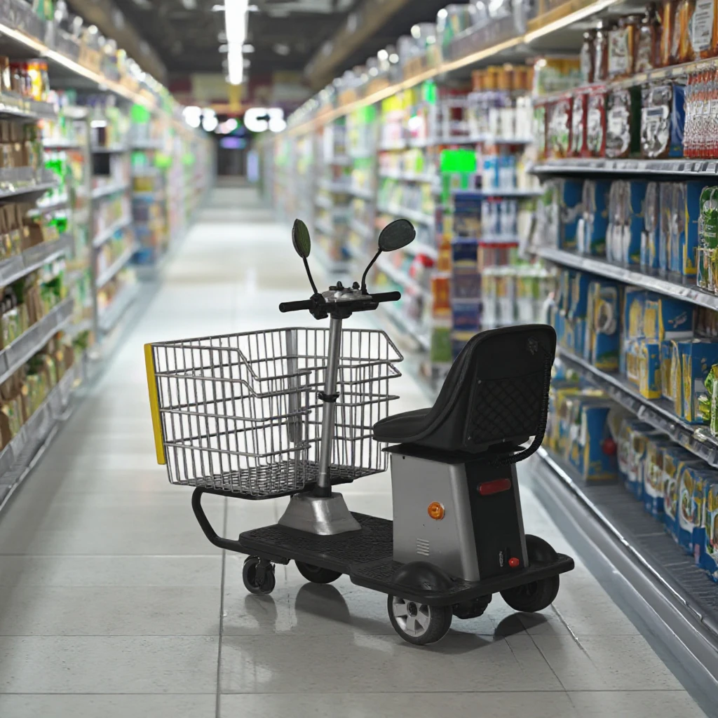 Supermarket Cosco wholesale shopping  high capacity cargo stable electric vehicle shopping cart with adjustable seat & speed