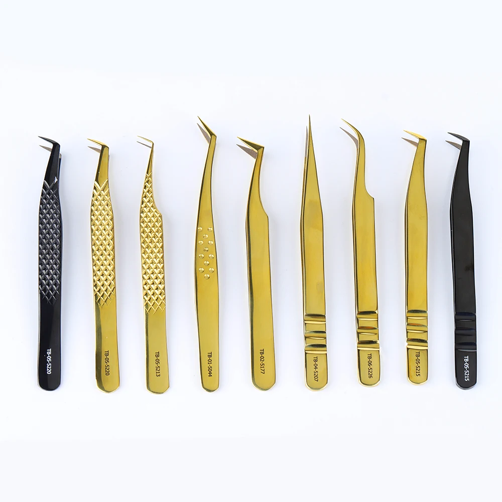 SP EYELASH Extension Tweezers Fiber Tip Wholesale Price Free Customize Logo Fiber Tip Volume 45 90 Degree Extension Tweezers