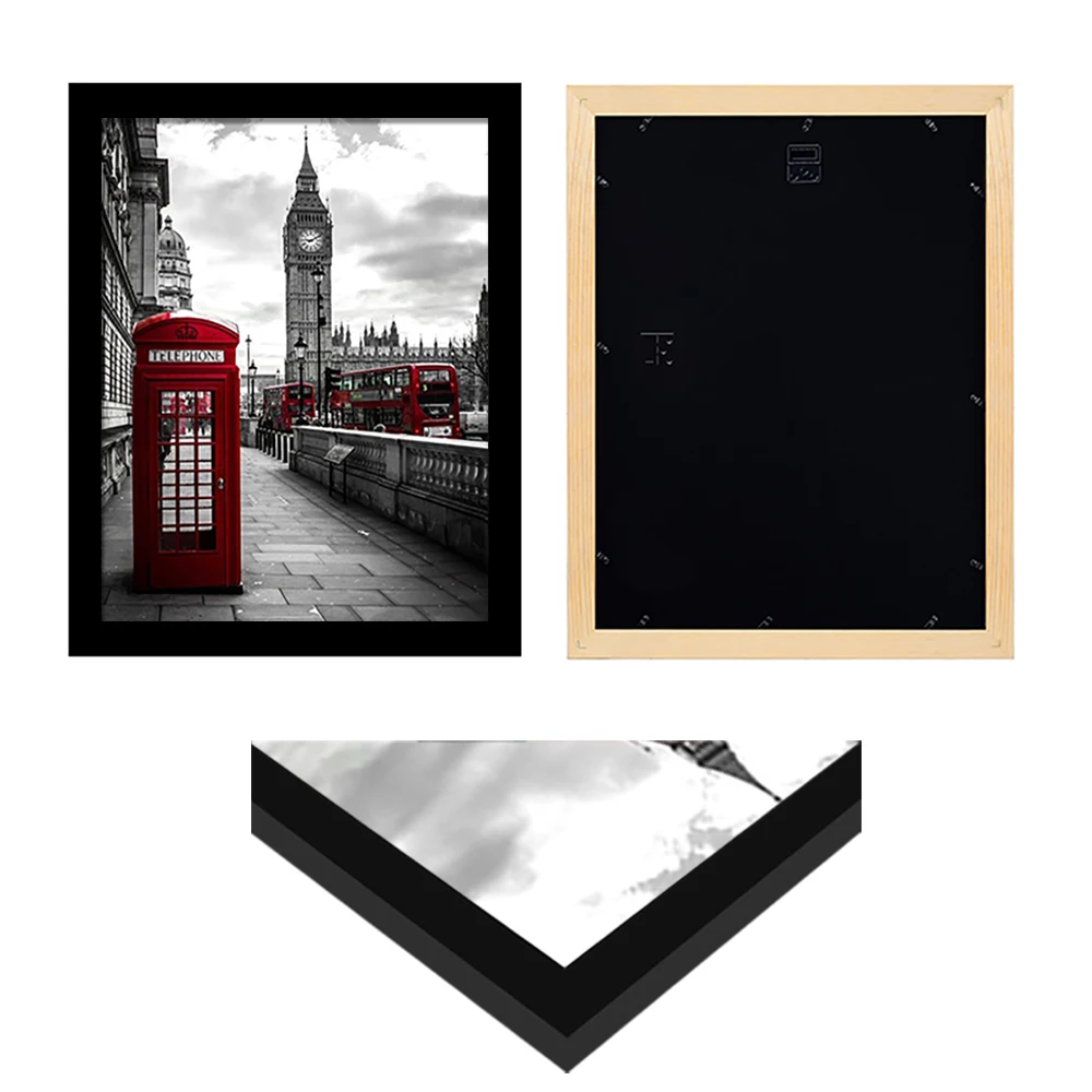 Большая галерея Настенный декор деревянные фоторамки A1 A2 A3 A4 11x14 16x20 20x26-черный, дерево, белый