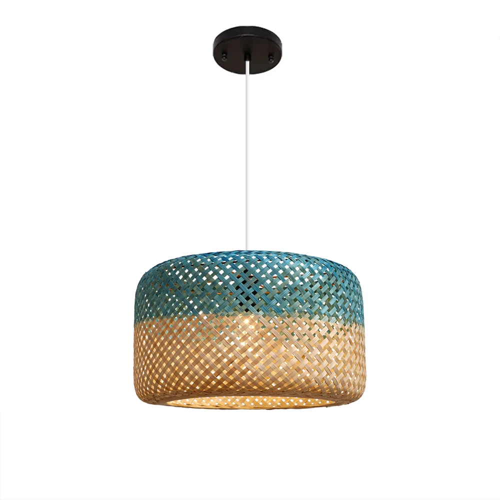 Fusen Handmade Rattan Chandelier Natural Bamboo Pendant Lighting Hotel Island Resort Restaurant Bar Home Decor Lamp Cover Usage