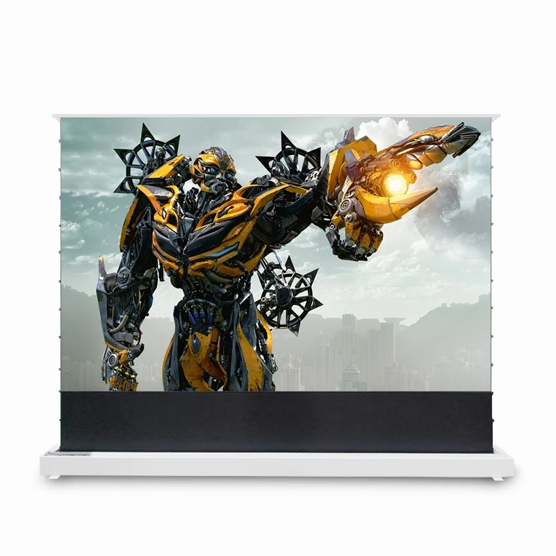 Высококачественный лазерный ТВ-проектор диагональю 100 дюйма для моторизованного натяжения, напольный проекционный экран