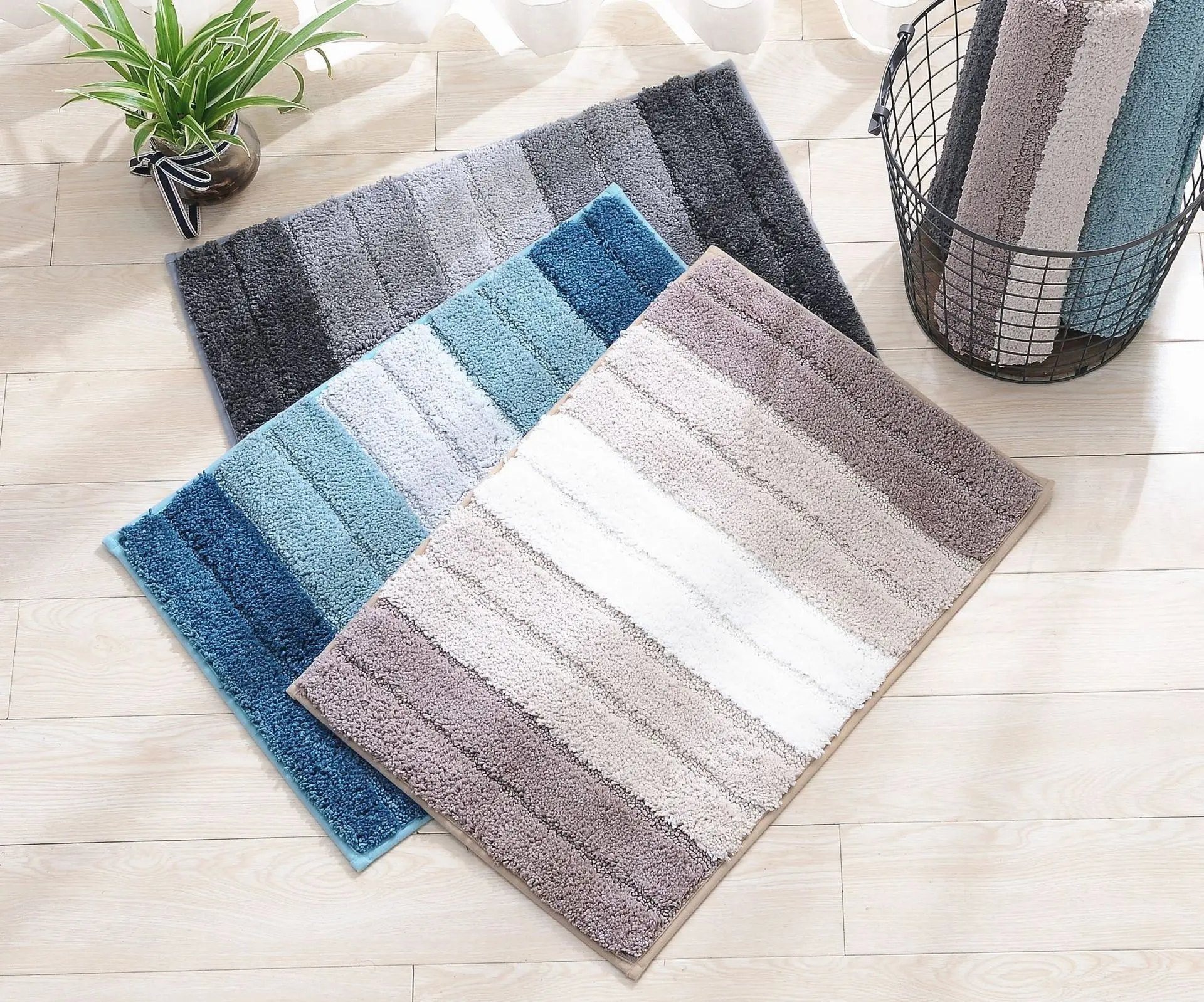 
Ready To Ship Super Soft Fluffy Carpets Foam Anti-slip Bathroom Carpet Rug 