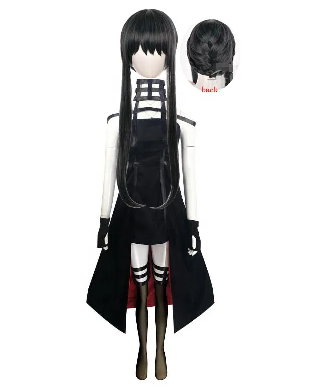 ecowalson  Anime Spy X Family Yor Forger Cosplay Costume Wig Dress Suit Black Red Skirt Set Yor Briar Earring Long Hair Women