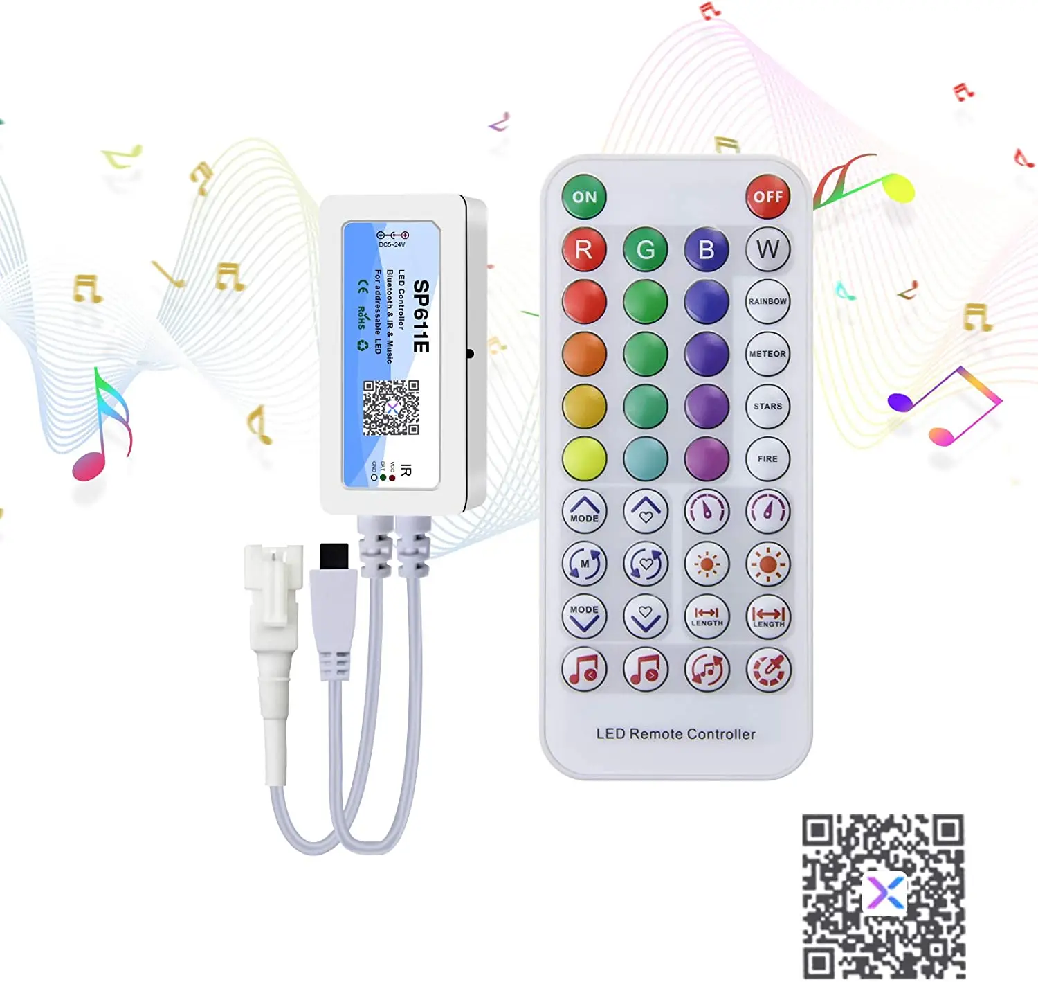 Светодиодные ленты eSann SP611E 38 клавиш модифицируемые пиксельные светодиодные контроллеры SPI с Bluetooth для WS2811 Адресуемая