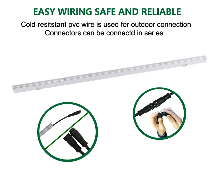 LED Building Facade Lights for LED Landscape Lighting DMX 512 RGBW Tube 15W Aluminum Alloy 80 4IN1 LED Chip Clear PC RGB Tubes