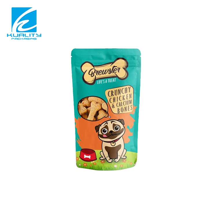 Custom printed plastic aluminum foil stand up pet dog food packaging bag