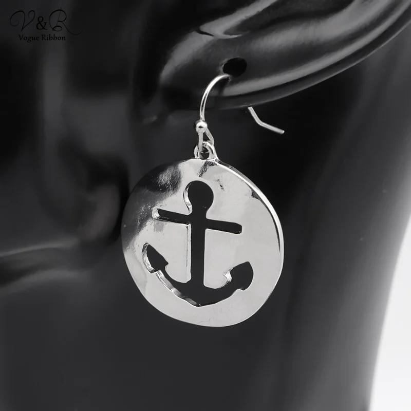 V&R Fashion Jewelry 2020 new design Gold Plated Anchor Small Hook sea series Earring for Woman