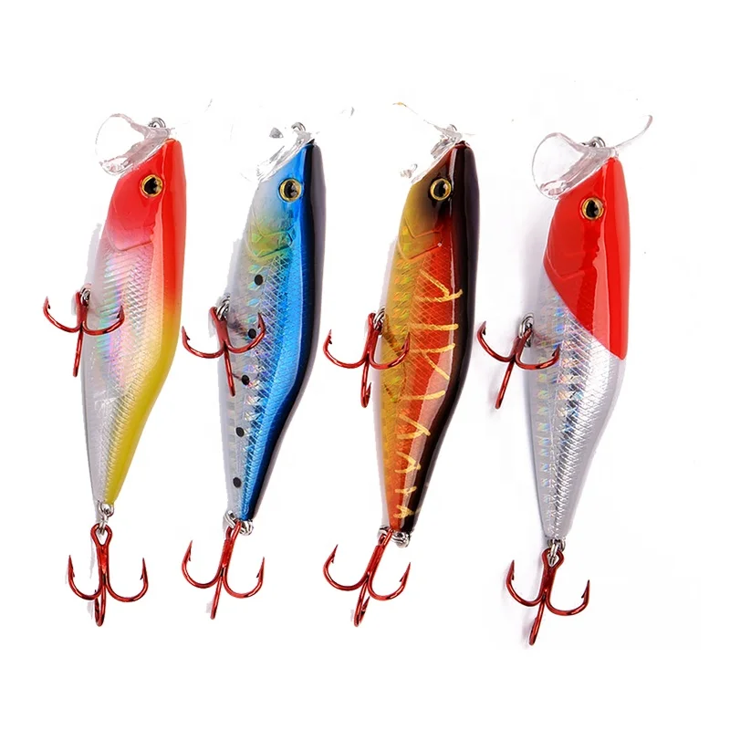 72MM wobbler lure with mustad triple hook top water floating fishing hardbait with blister packing