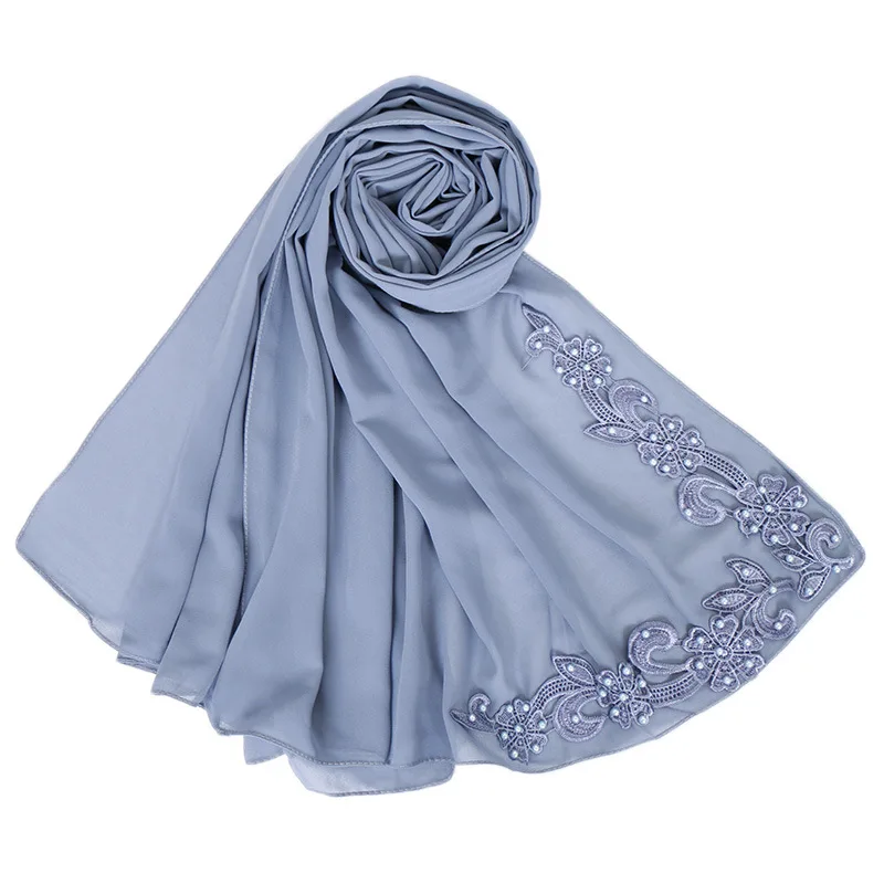 New Arrival High Quality Cheap Floral Scarf Women Bubble Chiffon Hijab Muslim