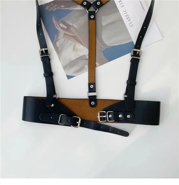 Оптовая продажа 2022 модная женская Милая рубашка в стиле панк из искусственной кожи поясной ремень корсет ремни