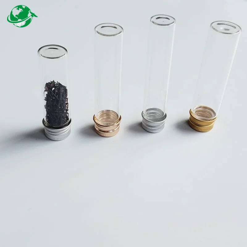 20 x 200 mm 20 x 180 mm Long large size Clear glass test tube with aluminum screw cap for packaging