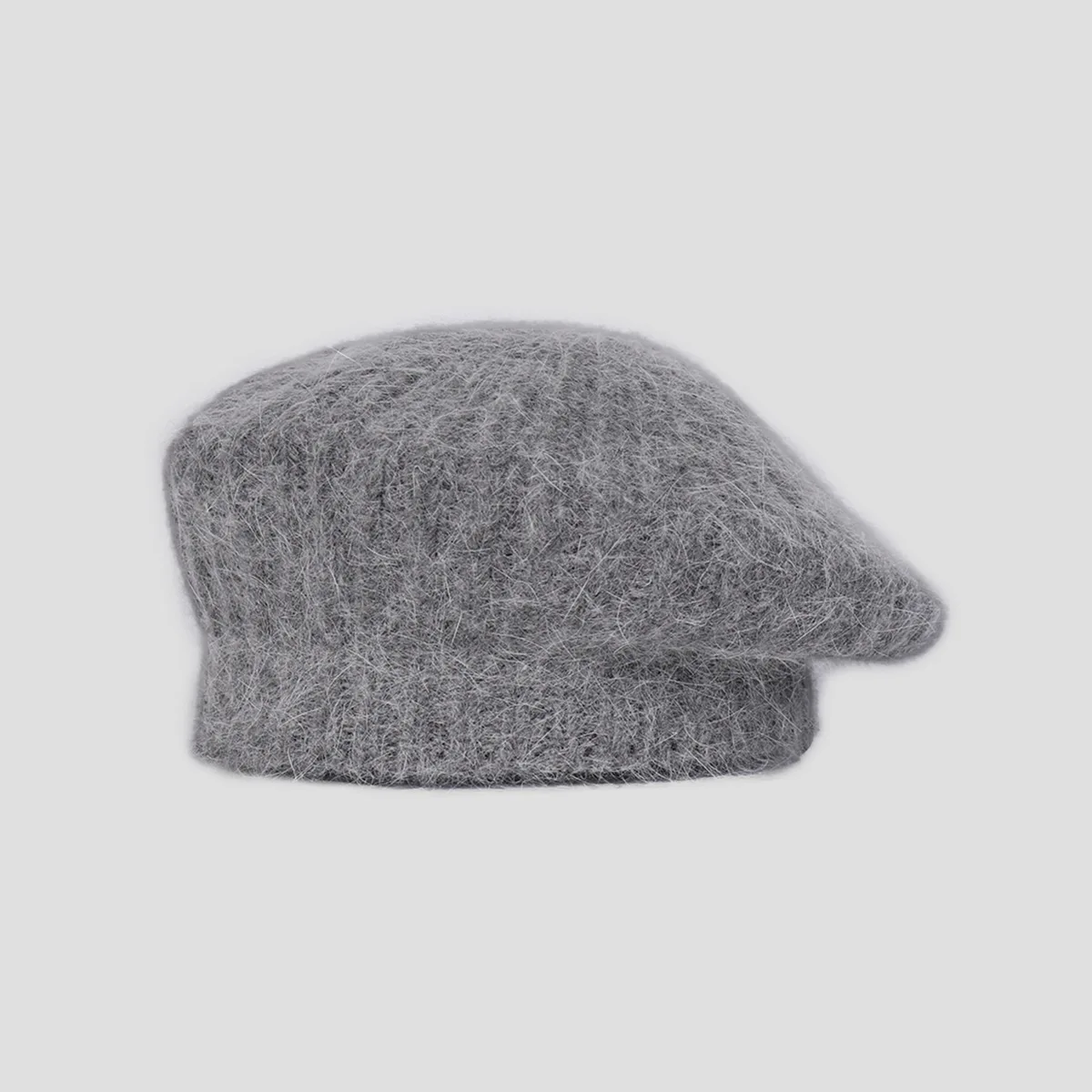 Angora rabbit hair knitted beret Hat French Style Beanie Hats Solid Artist Beanie Beret Party Hats For Ladies