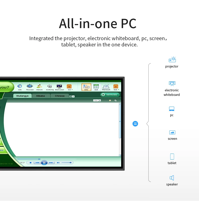 Interactive panel 110 inch for meeting 4K display 20 points touch screen smart interactive board IFPD flat panel