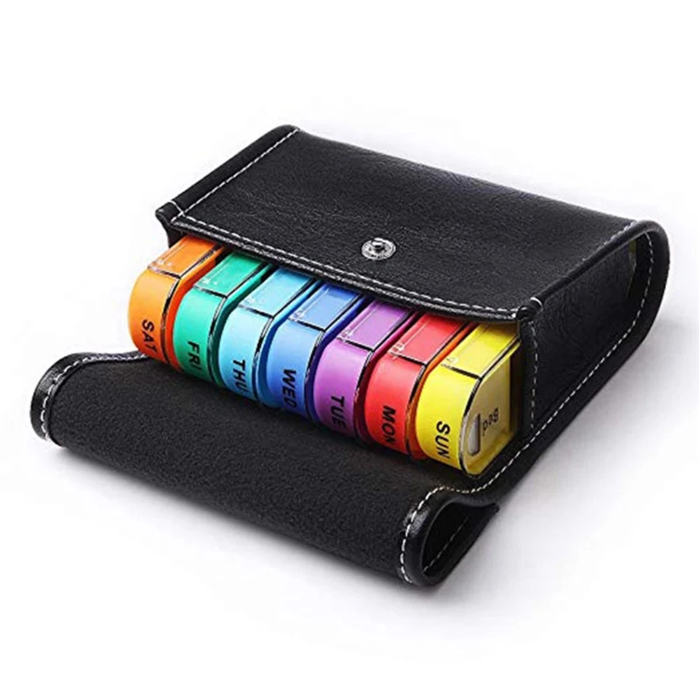  7 Colors Rainbow Weekly Tablet Medicine Box Storage Container Case Portable Pill