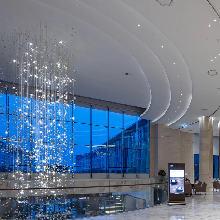 Popular New Product Cheap Price Plastic Modern Crystal Hotel Lobby Decoration Led Ceiling Chandelier